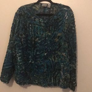 Jacket zipper blue multi Chico size 3